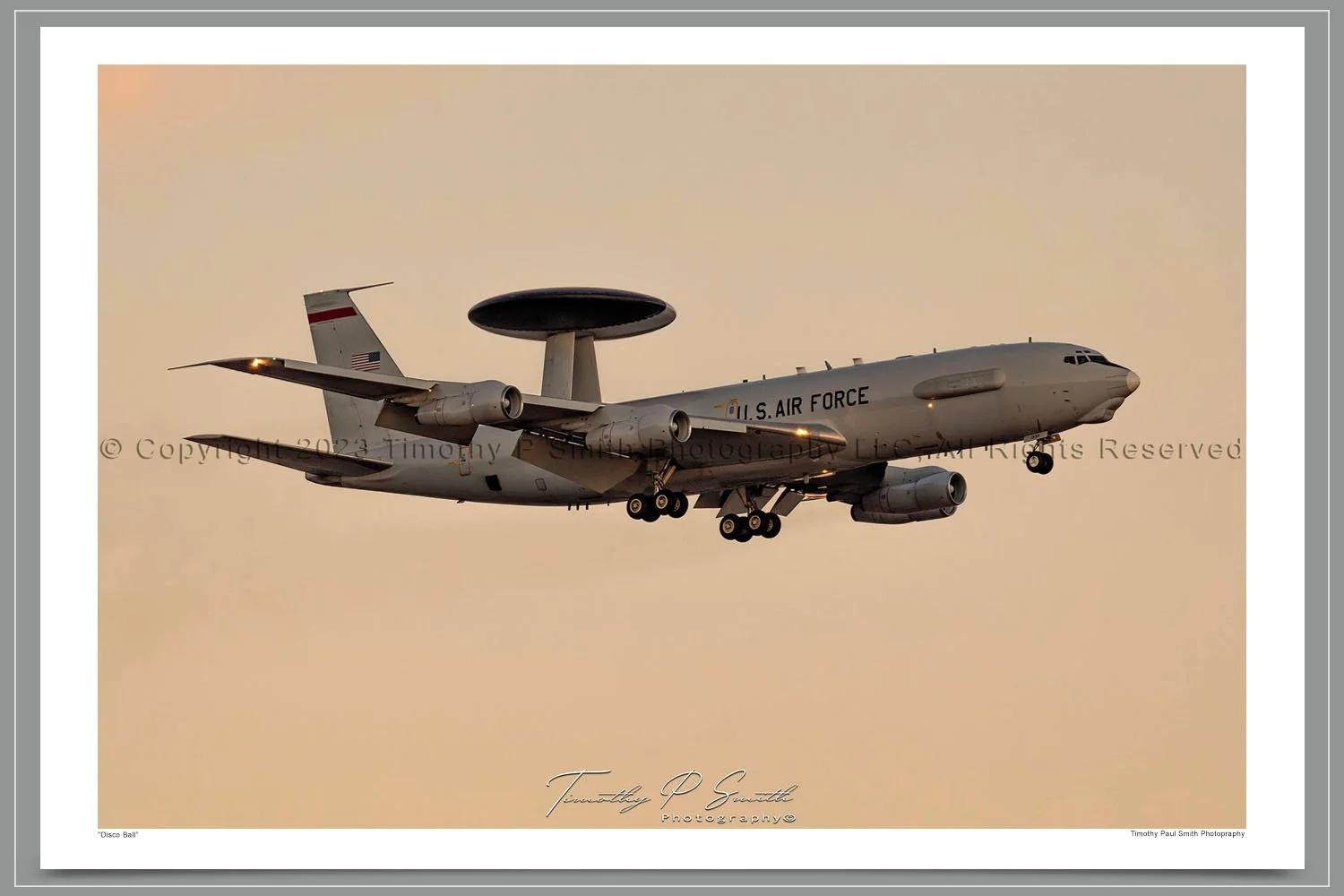 E-3 Sentry | U.S. Air Force AWACS Sunset Landing at Nellis
